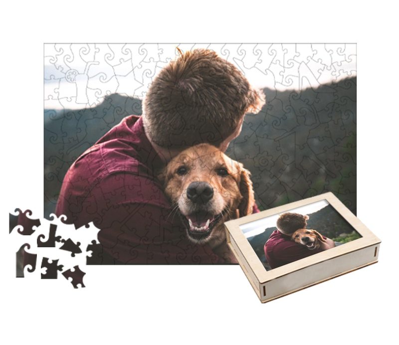 Hug You Animal Lover Warm Heart Personalized Photo Puzzles - Woodbests